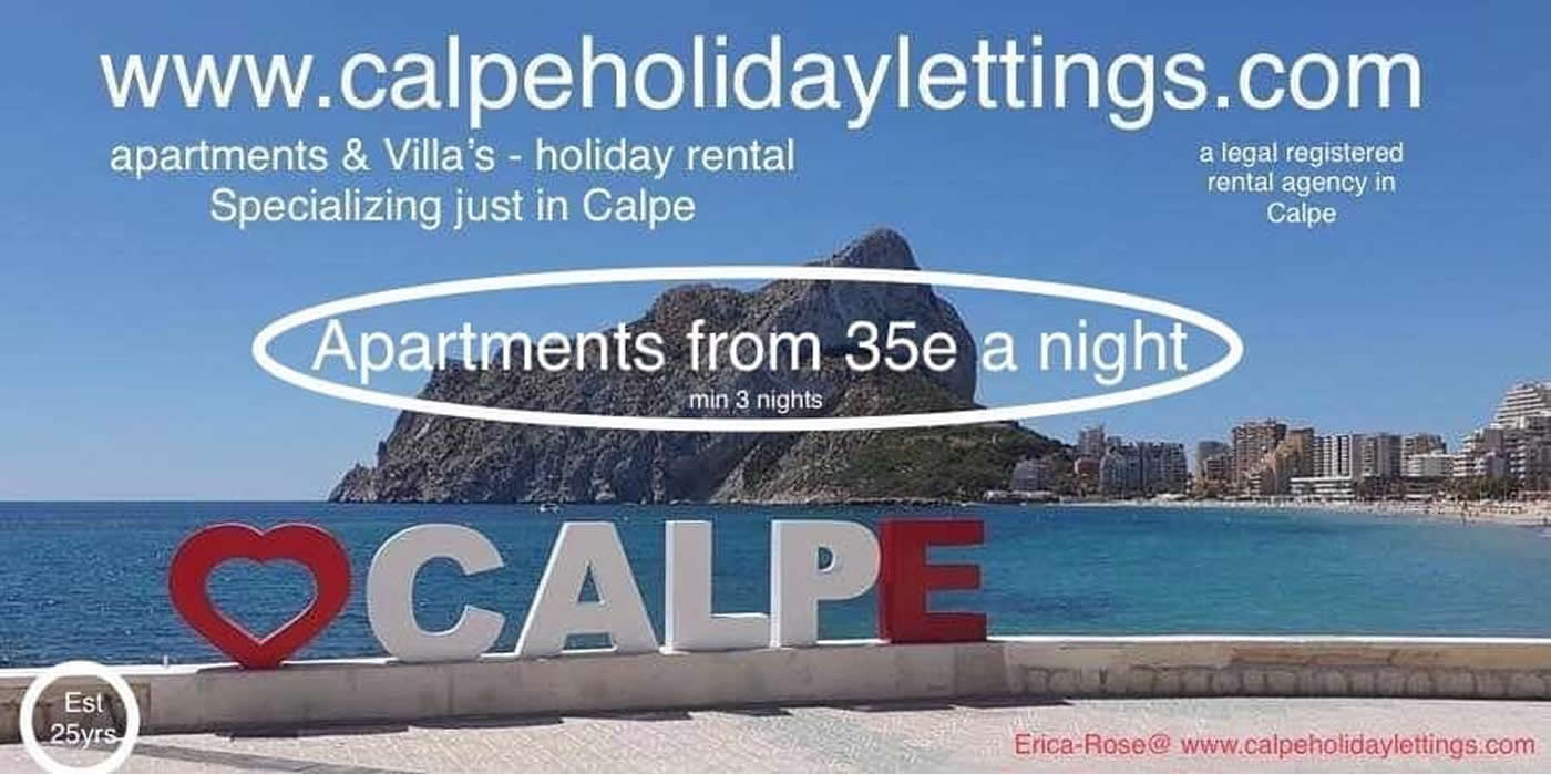 rent a villa or apartment in calpe spain - erica rose holiday rentals